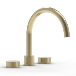 Phylrich CIRC – Deck Tub Set – High Spout Round Handles 250-40 – Polished Brass Uncoated