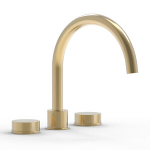 Phylrich CIRC – Deck Tub Set – High Spout Round Handles 250-40 – Satin Brass