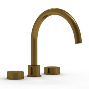 Phylrich CIRC – Deck Tub Set – High Spout Round Handles 250-40 – French Brass