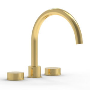 Phylrich CIRC – Deck Tub Set – High Spout Round Handles 250-40 – Polished Gold