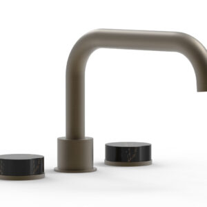 Phylrich CIRC – Deck Tub Set – Low Spout Marble Handles 250L-42 – Architectural Bronze