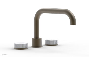 Phylrich CIRC - Deck Tub Set - Low Spout Marble Handles 250L-42 - Architectural Bronze