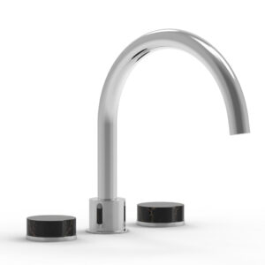 Phylrich CIRC – Deck Tub Set – High Spout Marble Handles 250-42 – Polished Chrome