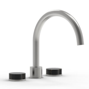Phylrich CIRC – Deck Tub Set – High Spout Marble Handles 250-42 – Satin Chrome