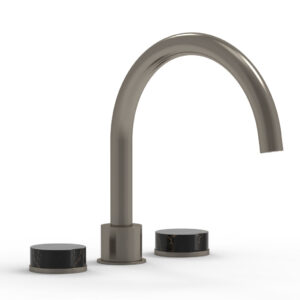 Phylrich CIRC – Deck Tub Set – High Spout Marble Handles 250-42 – Pewter