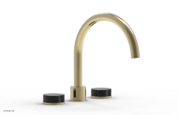 Phylrich CIRC - Deck Tub Set - High Spout Marble Handles 250-42 - Polished Brass Uncoated
