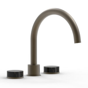 Phylrich CIRC – Deck Tub Set – High Spout Marble Handles 250-42 – Architectural Bronze