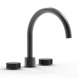 Phylrich CIRC – Deck Tub Set – High Spout Marble Handles 250-42 – Gun Metal