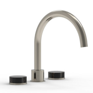 Phylrich CIRC – Deck Tub Set – High Spout Marble Handles 250-42 – Polished Nickel