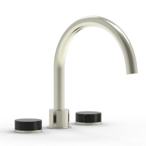 Phylrich CIRC – Deck Tub Set – High Spout Marble Handles 250-42 – Satin Nickel