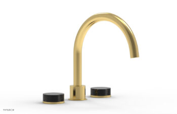 Phylrich CIRC - Deck Tub Set - High Spout Marble Handles 250-42 - Satin Gold