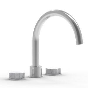 Phylrich CIRC – Deck Tub Set – High Spout Marble Handles 250-42 – Polished Chrome