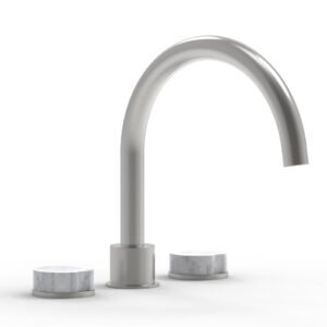 Phylrich CIRC – Deck Tub Set – High Spout Marble Handles 250-42 – Satin Chrome