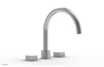 Phylrich CIRC - Deck Tub Set - High Spout Marble Handles 250-42 - Satin Chrome