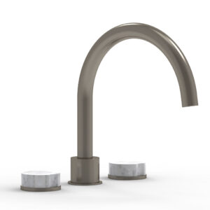 Phylrich CIRC – Deck Tub Set – High Spout Marble Handles 250-42 – Pewter