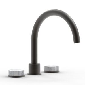 Phylrich CIRC – Deck Tub Set – High Spout Marble Handles 250-42 – Oil Rubbed Bronze