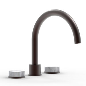 Phylrich CIRC – Deck Tub Set – High Spout Marble Handles 250-42 – Weathered Copper