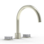 Phylrich CIRC - Deck Tub Set - High Spout Marble Handles 250-42 - Satin Nickel