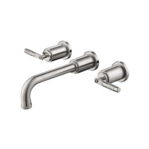 Isenberg Two Handle Wall Mounted Bathroom Faucet In Brushed Nickel