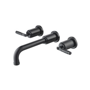 Isenberg Two Handle Wall Mounted Bathroom Faucet In Matte Black