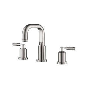 Isenberg Three Hole 8″ Widespread Two Handle Bathroom Faucet In Brushed Nickel