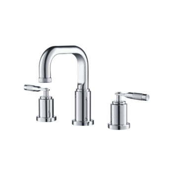 Isenberg Three Hole 8" Widespread Two Handle Bathroom Faucet In Chrome