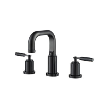 Isenberg Three Hole 8" Widespread Two Handle Bathroom Faucet In Matte Black