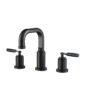 Isenberg Three Hole 8″ Widespread Two Handle Bathroom Faucet In Matte Black