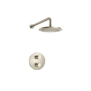 Flusso Single Output Shower Set With Shower Head And Arm In Brushed Nickel
