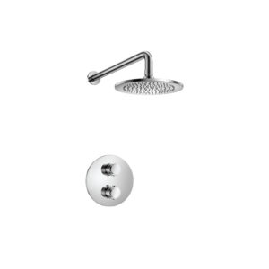 Flusso Single Output Shower Set With Shower Head And Arm In Chrome
