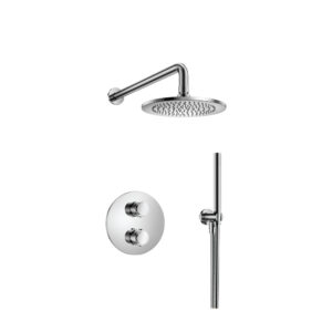 Flusso Two Output Shower Set With Shower Head And Hand Held In Chrome