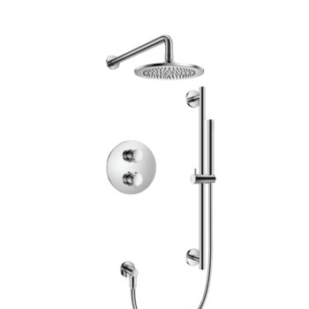 Isenberg Two Output Shower Set With Shower Head, Hand Held And Slide Bar In Chrome