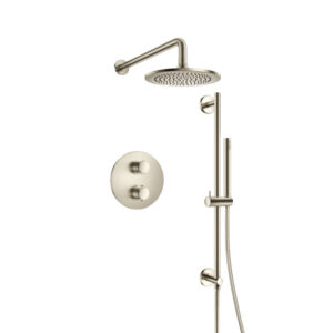 Isenberg Two Output Shower Set With Shower Head, Hand Held And Slide Bar In Brushed Nickel