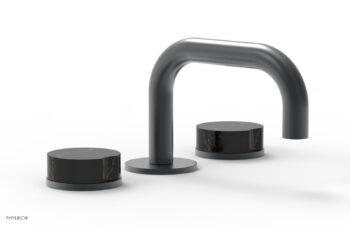 Phylrich CIRC - Widespread Faucet - Low Spout, Marble Handles 250L-03 - Gun Metal