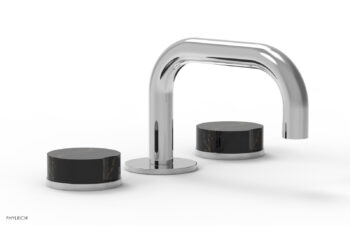 Phylrich CIRC - Widespread Faucet - Low Spout, Marble Handles 250L-03 - Polished Chrome