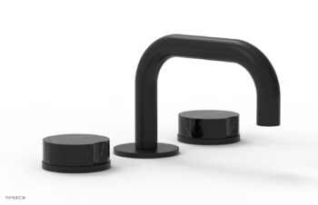 Phylrich CIRC - Widespread Faucet - Low Spout, Marble Handles 250L-03 - Matte Black