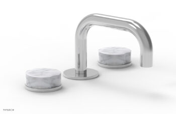 Phylrich CIRC - Widespread Faucet - Low Spout, Marble Handles 250L-03 - Polished Chrome
