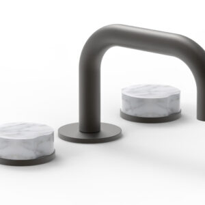 Phylrich CIRC – Widespread Faucet – Low Spout, Marble Handles 250L-03 – Oil Rubbed Bronze