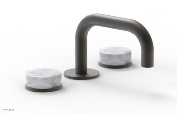 Phylrich CIRC - Widespread Faucet - Low Spout, Marble Handles 250L-03 - Oil Rubbed Bronze