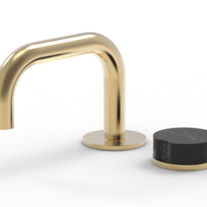 Phylrich CIRC – Single Handle Faucet – Low Spout, Marble Handle 250L-06 – Satin Brass