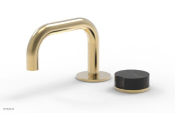 Phylrich CIRC - Single Handle Faucet - Low Spout, Marble Handle 250L-06 - Satin Brass