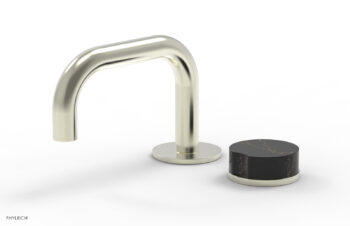 Phylrich CIRC - Single Handle Faucet - Low Spout, Marble Handle 250L-06 - Satin Nickel