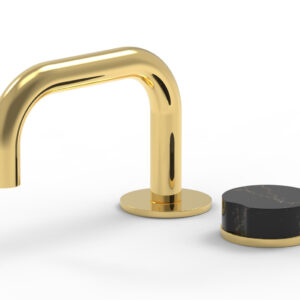 Phylrich CIRC – Single Handle Faucet – Low Spout, Marble Handle 250L-06 – Polished Gold