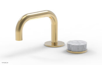 Phylrich CIRC - Single Handle Faucet - Low Spout, Marble Handle 250L-06 - Satin Brass