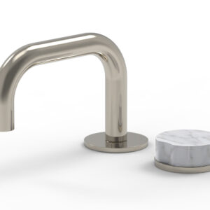Phylrich CIRC – Single Handle Faucet – Low Spout, Marble Handle 250L-06 – Polished Nickel