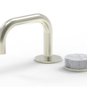 Phylrich CIRC – Single Handle Faucet – Low Spout, Marble Handle 250L-06 – Satin Nickel