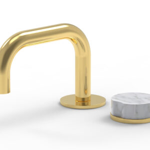 Phylrich CIRC – Single Handle Faucet – Low Spout, Marble Handle 250L-06 – Polished Gold