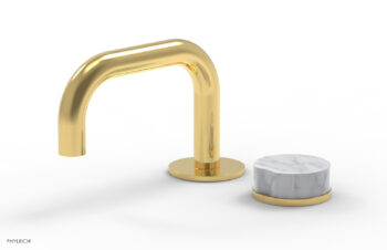 Phylrich CIRC - Single Handle Faucet - Low Spout, Marble Handle 250L-06 - Polished Gold