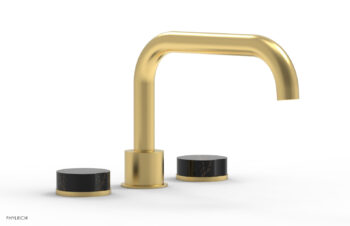 Phylrich CIRC - Deck Tub Set - Low Spout Marble Handles 250L-42 - Burnished Gold
