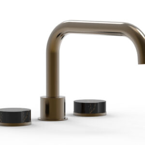 Phylrich CIRC – Deck Tub Set – Low Spout Marble Handles 250L-42 – Antique Brass